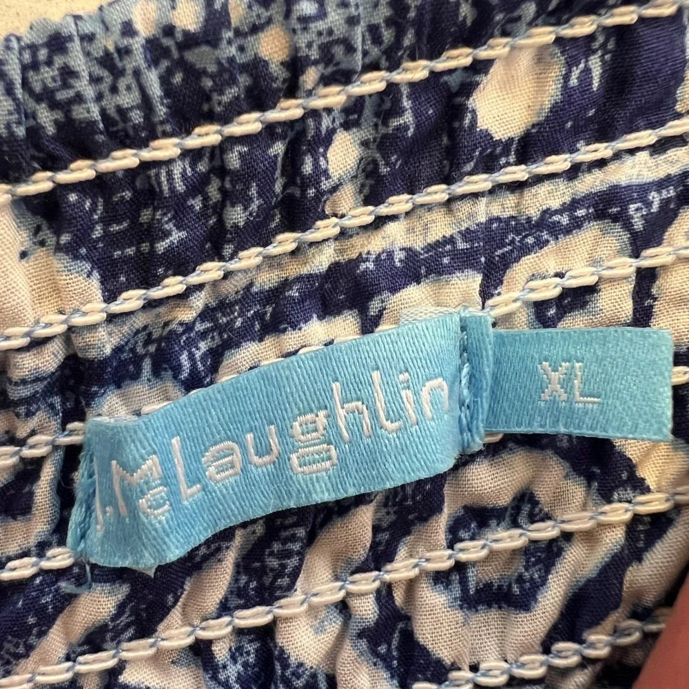 J. McLaughlin Sarong Overlay Palazzo Pants XL‎ Flowy Coastal Resort Boho Luxe